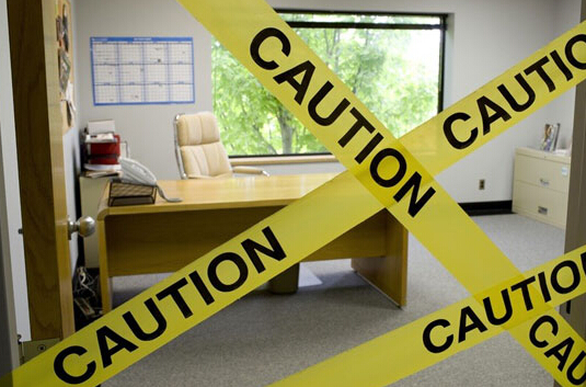 貼好停工封條顯得公司正規，防止小偷盜竊